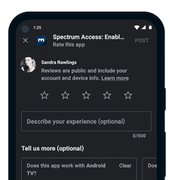 Screenshot of mobile review